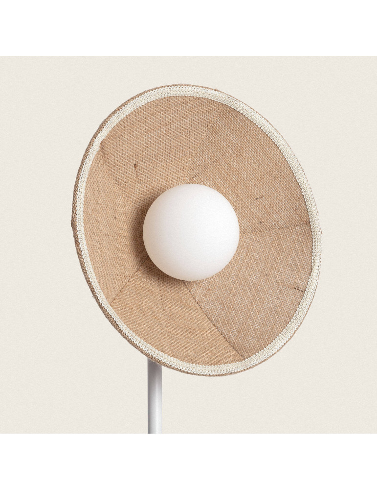 Lampadaire Raphia et Verre Erede