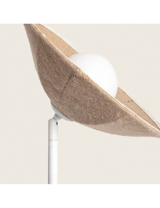 Lampadaire Raphia et Verre Erede