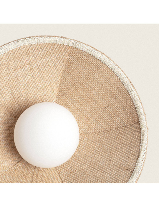 Lampadaire Raphia et Verre Erede