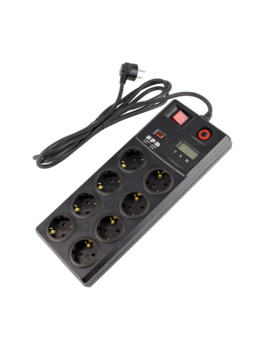 Bloc Multiprise 8 Prises Type F Schuko EU + Protection contre Surtensions 3m