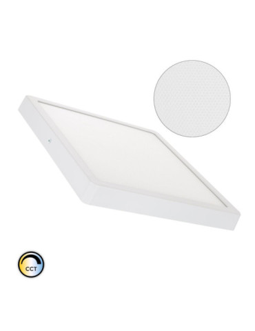 Plafonnier LED Carré 24W Extra-Plat (CRI90) Microprismatique CCT Sélectionnable (UGR17) 280x280 mm