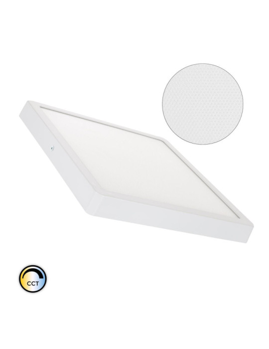 Plafonnier LED Carré 24W Extra-Plat (CRI90) Microprismatique CCT Sélectionnable (UGR17) 280x280 mm