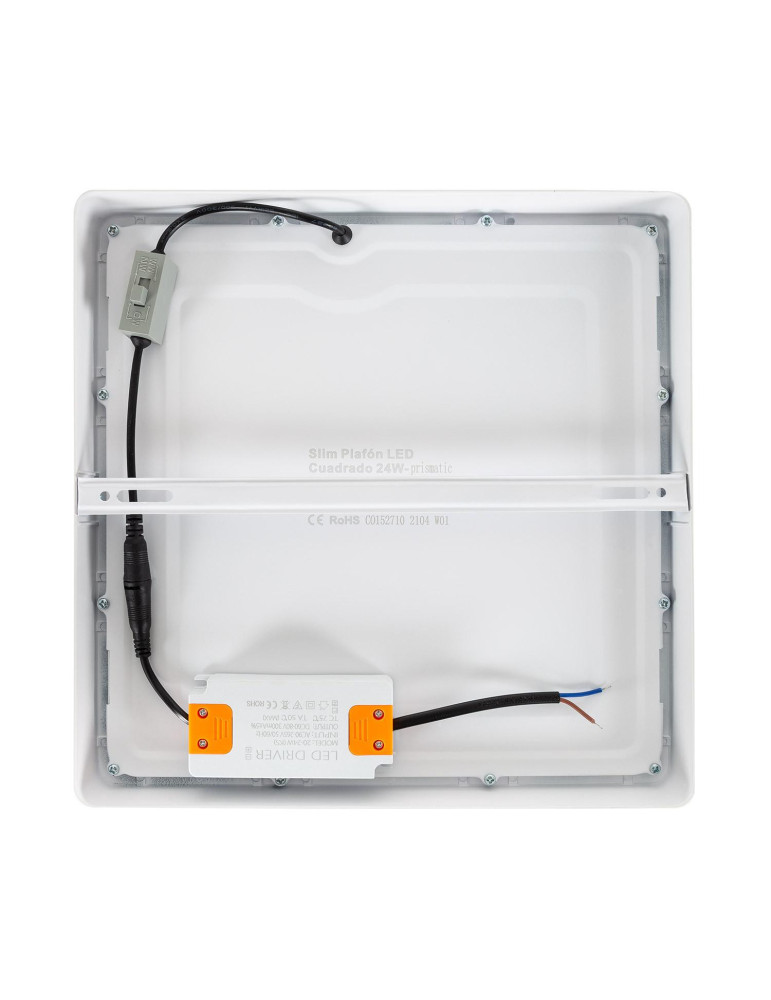 Plafonnier LED Carré 24W Extra-Plat (CRI90) Microprismatique CCT Sélectionnable (UGR17) 280x280 mm