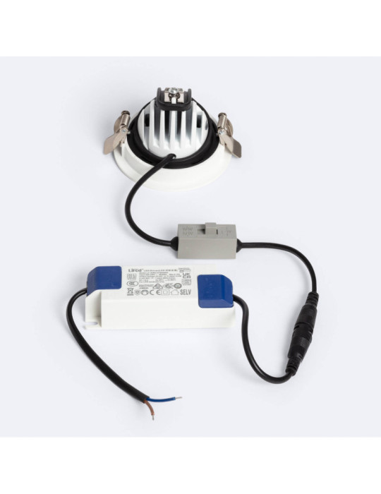 Downlight LED 10W Rond Orientable OSRAM CCT 120 lm/W LIFUD Coupe Ø 80 mm