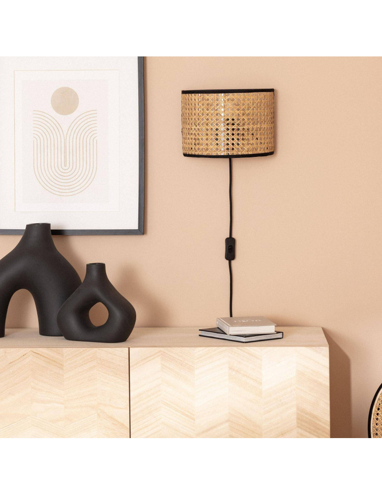 Lampe Murale Métal et Rotin Alofi