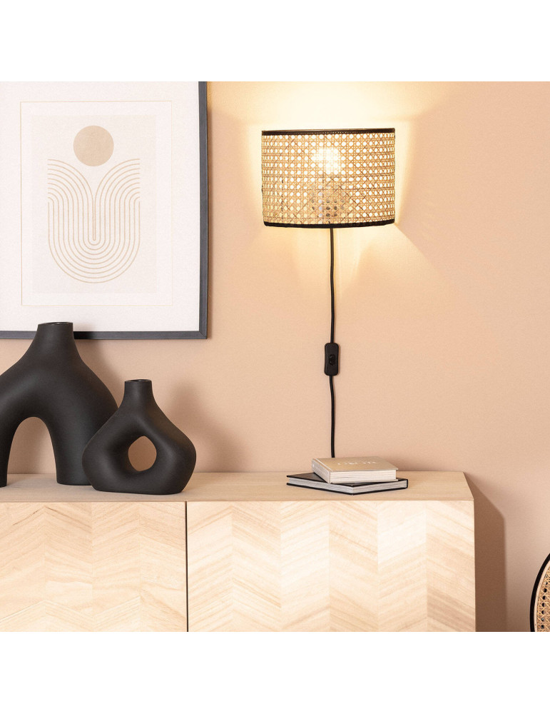 Lampe Murale Métal et Rotin Alofi