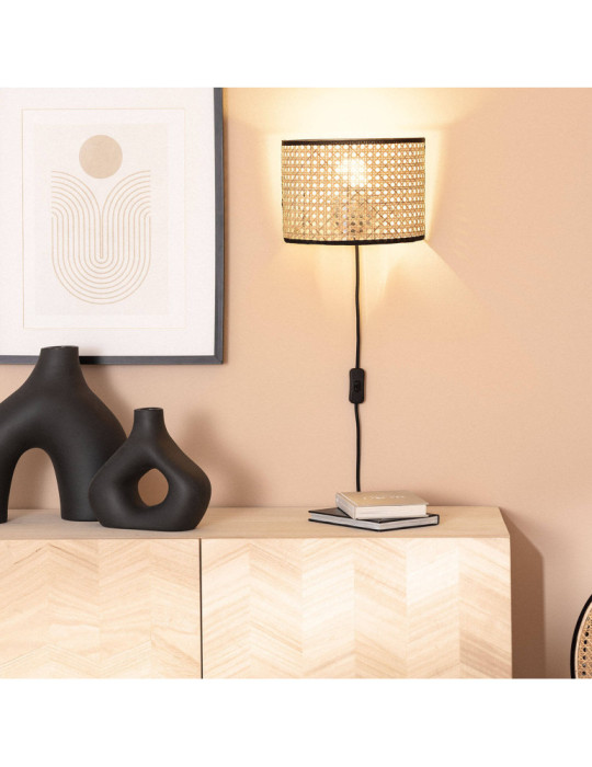 Lampe Murale Métal et Rotin Alofi