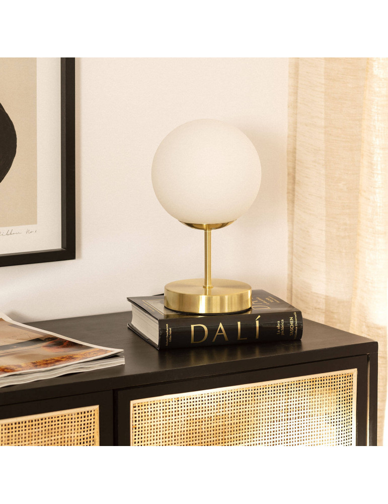 Lampe à Poser Métal et Verre Moonlight