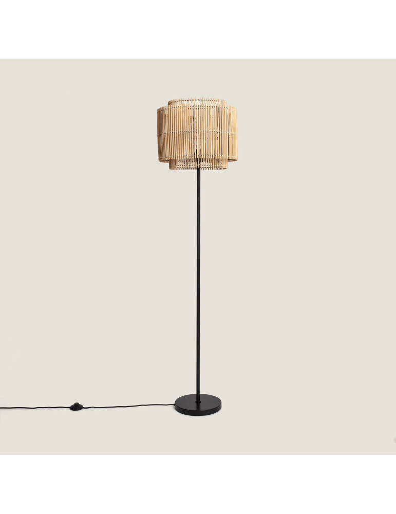 Lampadaire Métal et Bambou Ayana