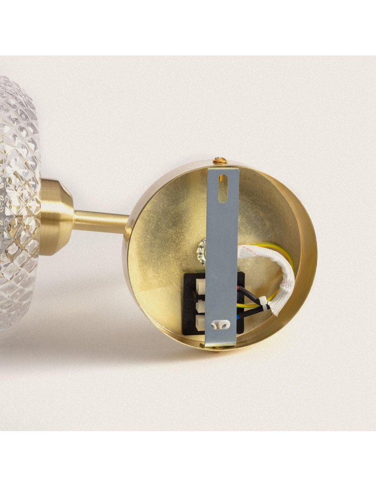 Lampe Murale Métal et Verre Stiklu