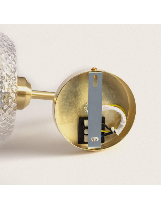 Lampe Murale Métal et Verre Stiklu