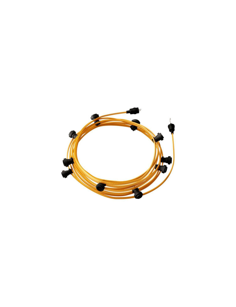 Guirnalda Exterior Lumet System 12.5m con 10 Portalámparas E27 Negro Creative-Cables CATE27N125