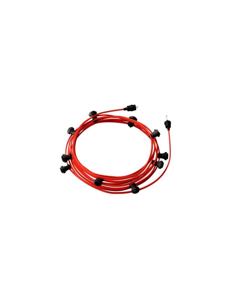 Guirnalda Exterior Lumet System 12.5m con 10 Portalámparas E27 Negro Creative-Cables CATE27N125