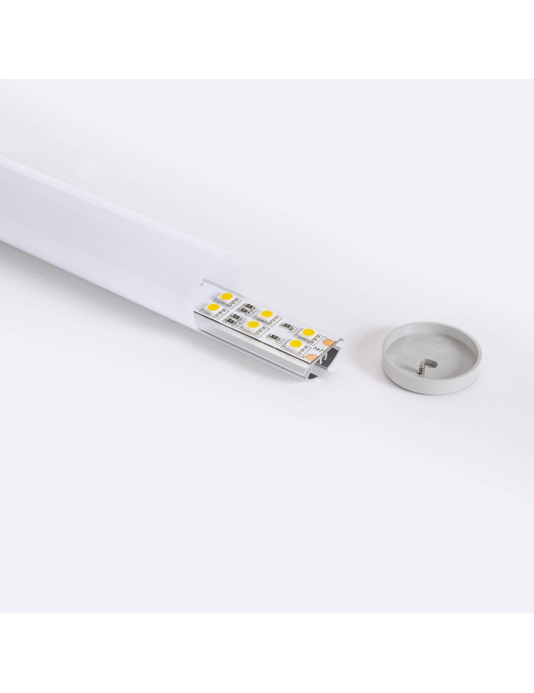 Profilé Aluminium Rond de 2m pour Ruban LED jusqu'à 16 mm