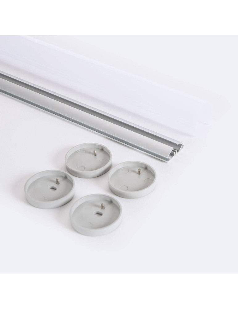 Profilé Aluminium Rond de 2m pour Ruban LED jusqu'à 16 mm