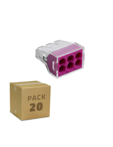 Pack 20 Connecteurs Rapides 6 Entrées 0.75-2.5 mm²