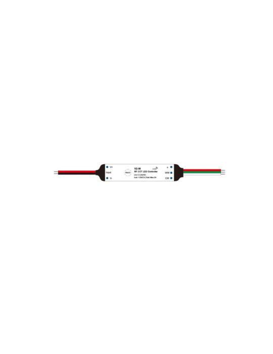 Mini Contrôleur Variateur Ruban LED CCT 12/24V DC Compatible avec Télécommande RF Mini Contrôleur Variateur Ruban LED CCT 12/24V DC Compatible avec Télécommande RF