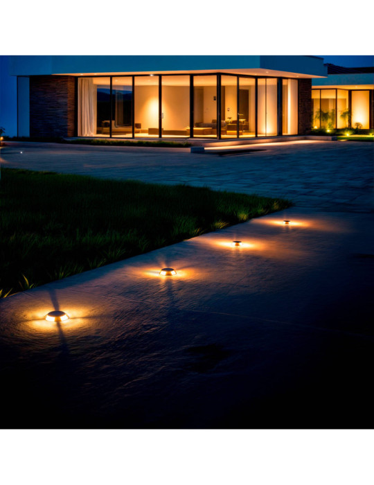 Balise Extérieure LED 3W Encastrable au Sol Gimsha 4L Noire