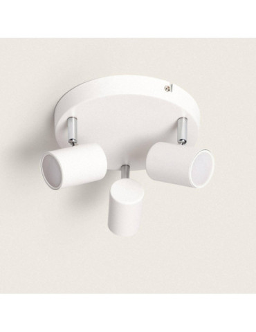 Plafonnier Rond Orientable Métal 3 Spots Wuedy
