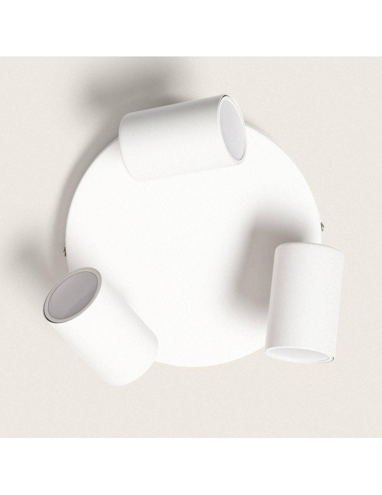 Plafonnier Rond Orientable Métal 3 Spots Wuedy