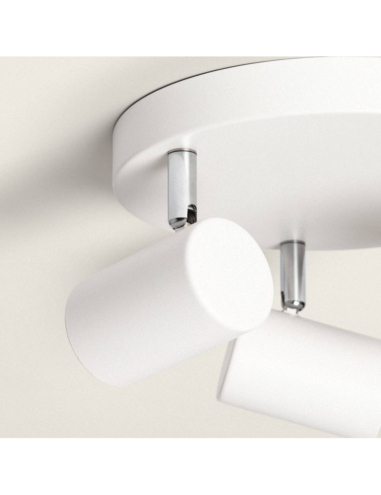 Plafonnier Rond Orientable Métal 3 Spots Wuedy