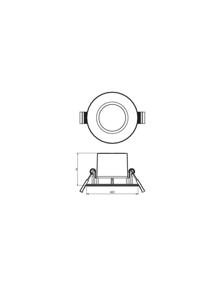 Spot Downlight LED PHILIPS Dimmable Dive 5W Coupe Ø 70mm