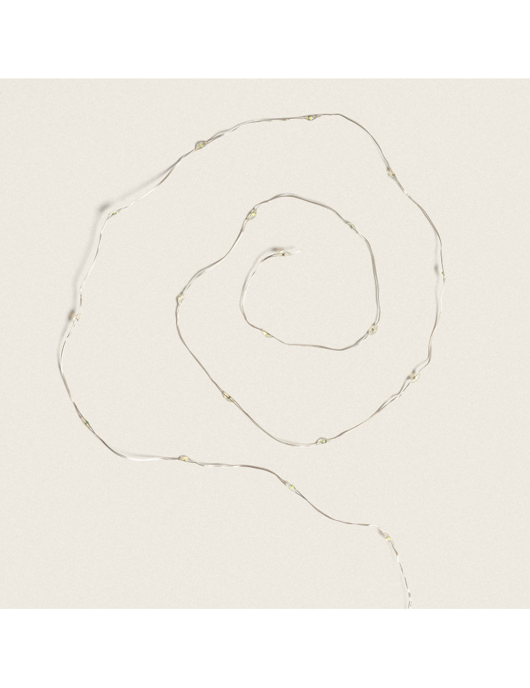 Guirnalda Alambre LED con Batería 1m Blanco Frío