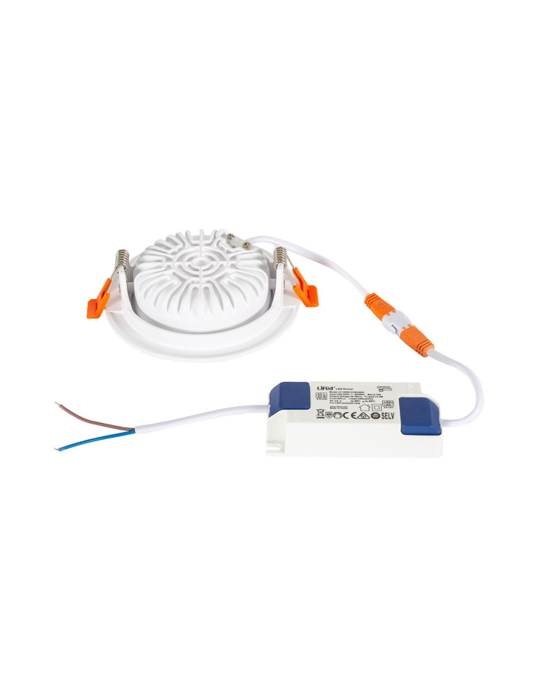 Spot LED Downlight Superslim COB LIFUD Rond Orientable 15W Blanc CRI90 Expert Color No Flicker Coupe Ø 100mm