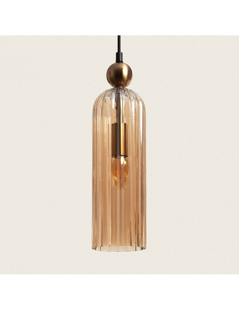 Suspension Métal et Verre Cheryl