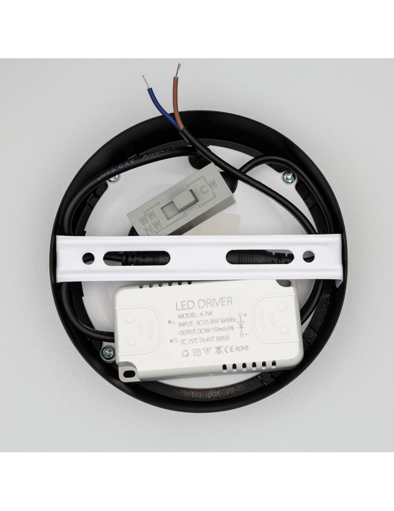 Plafonnier LED 6W Rond Aluminium Slim  Ø110 mm CCT Sélectionnable Galán SwitchDimm