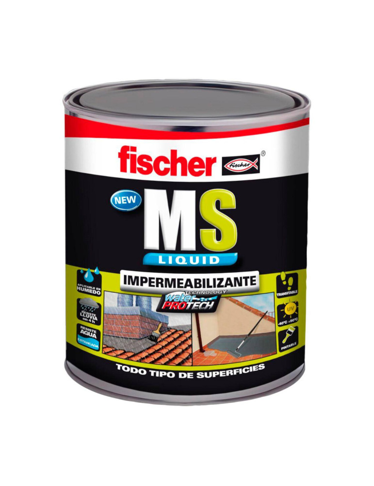 Imperméabilisation Constructive MS LIQUID 1Kg Marron Tuile FISCHER 534616