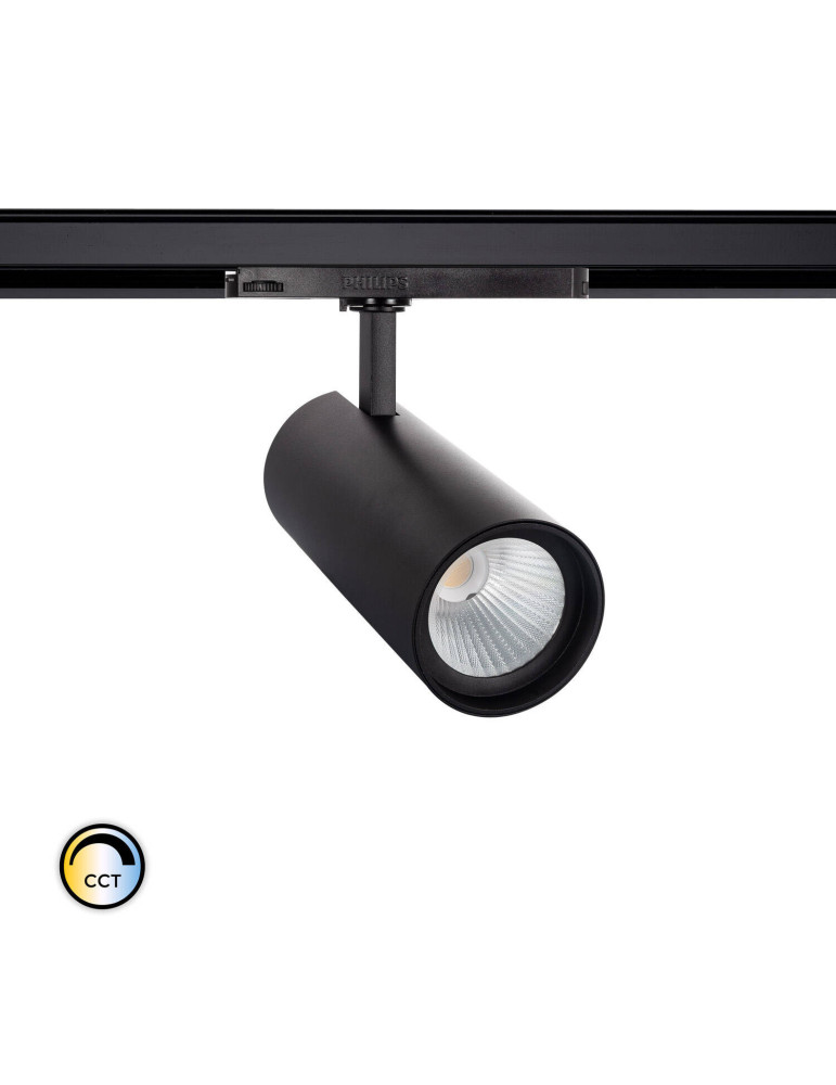 Spot LED sur Rail Triphasé 30W d'Angelo CCT PHILIPS Xitanium Noir