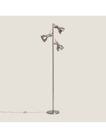 Lampadaire Emer Métal 3 Spots Argenté