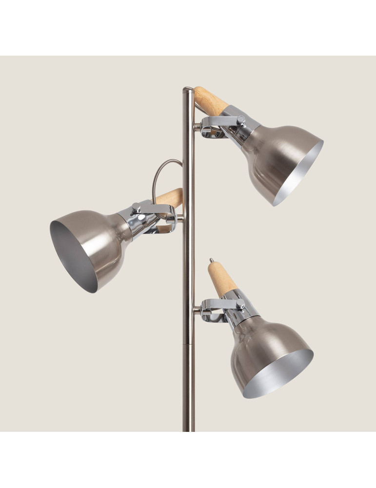 Lampadaire Emer Métal 3 Spots Argenté