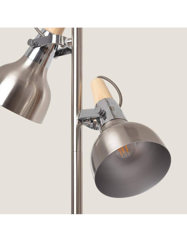 Lampadaire Emer Métal 3 Spots Argenté