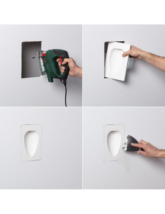 Applique Murale Intégration Plâtre/Pladur pour Ampoule LED GU10/GU5.3 Coupe 503x203 mm