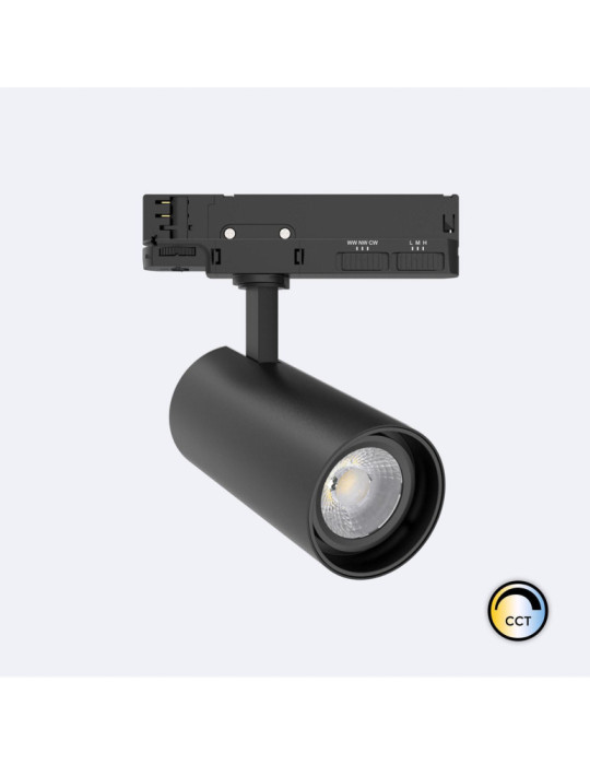 Spot LED sur Rail Triphasé 30W Fasano CCT Dimmable DALI Noir