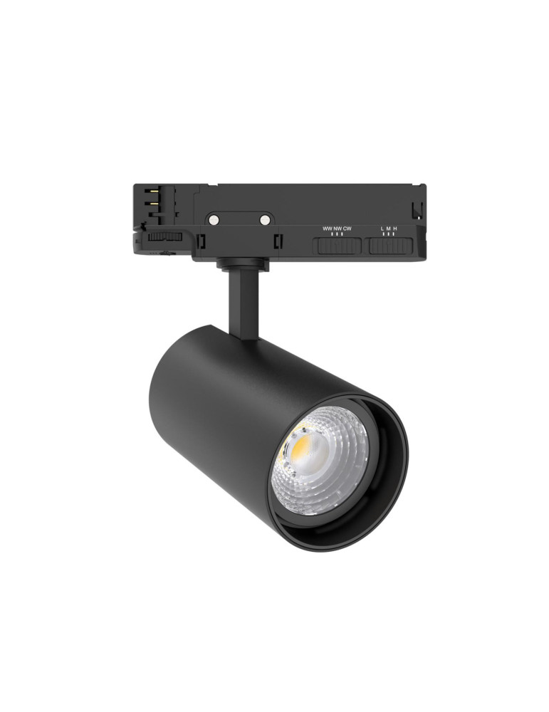 Spot LED sur Rail Triphasé 30W Fasano CCT Dimmable DALI Noir