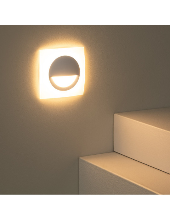 Aplique LED 3W Cuadrado de Aluminio Occulare Blanco