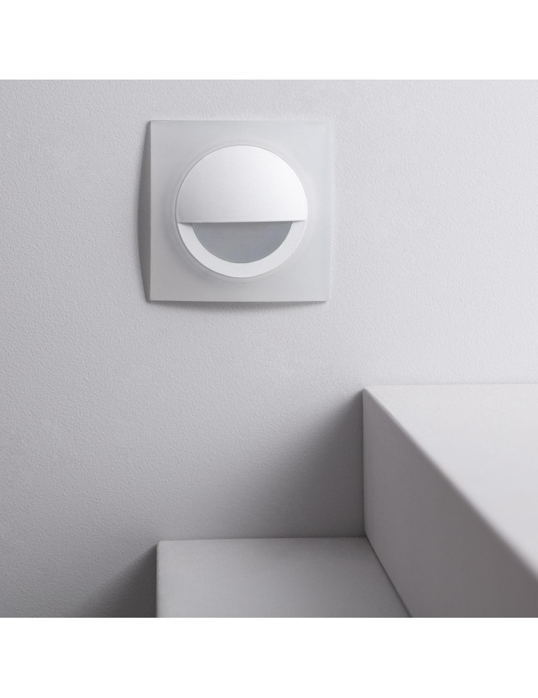 Balise LED 3W Encastrable au Mur Carrée Occulare Blanche