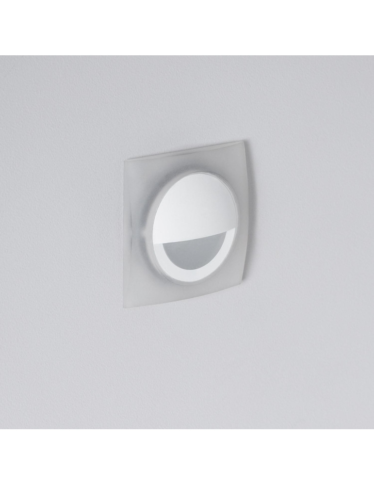 Balise LED 3W Encastrable au Mur Carrée Occulare Blanche