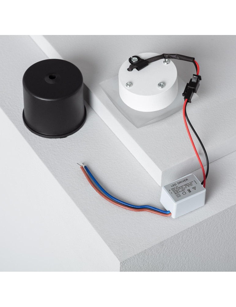 Balise LED 3W Encastrable au Mur Carrée Occulare Blanche