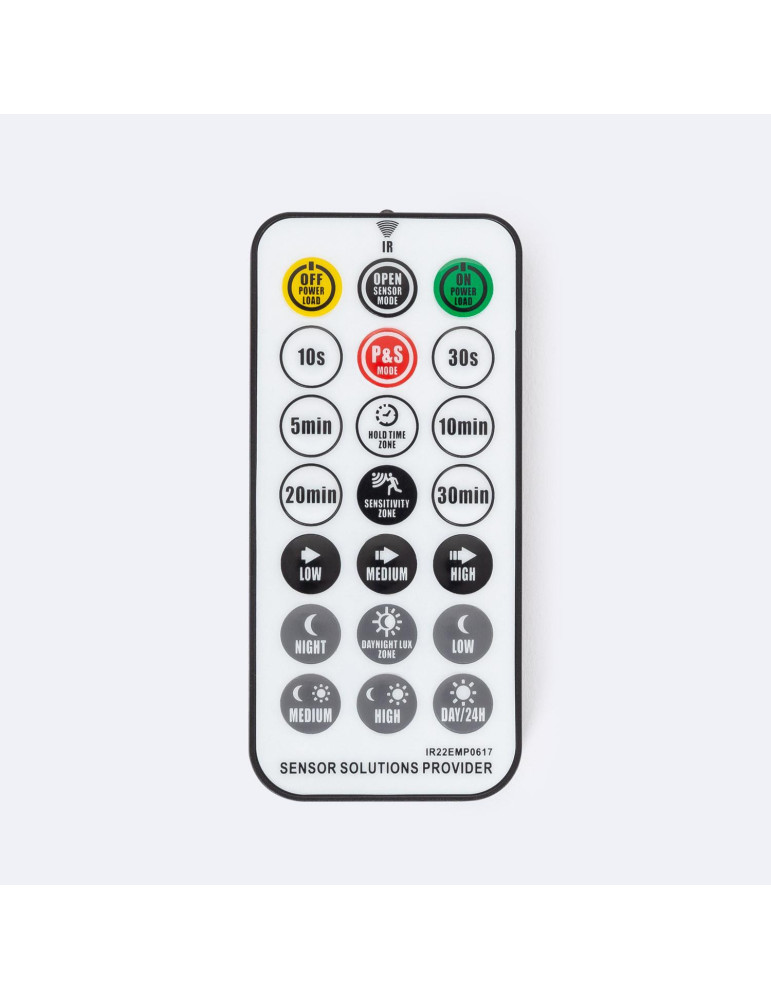 Détecteur de Mouvement blanc PIR 360º Spécial Couloirs avec telecommande.