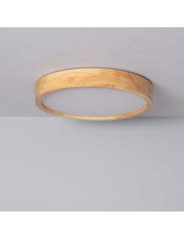 Plafonnier LED Rond Bois 20W CCT Sélectionnable Kayu Ø400 mm
