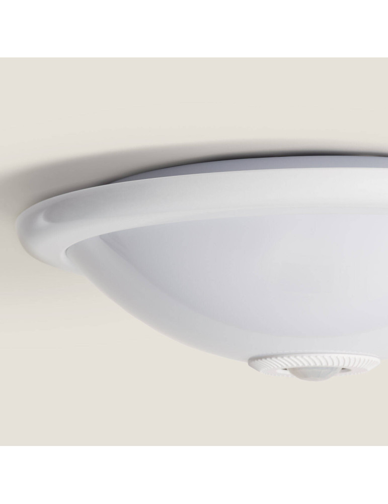 Plafonnier LED Rond 2x E27 avec Détecteur de Mouvement PIR et Crépusculaire