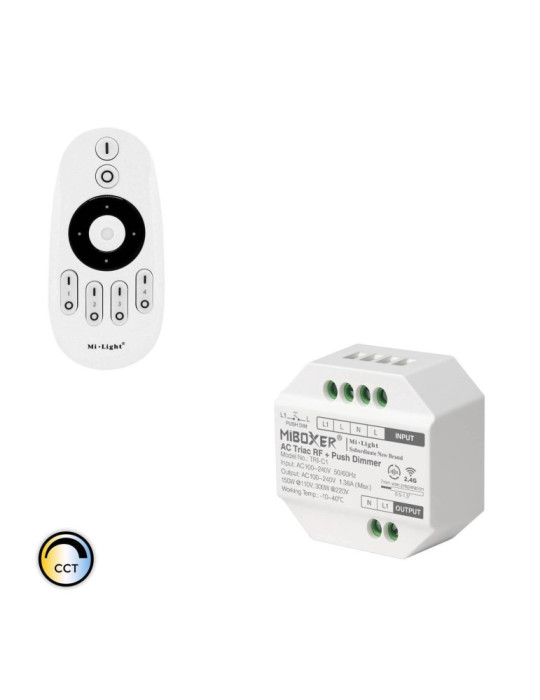 Variateur LED TRIAC + Télécommande RF 4 Zones MiBoxer Variateur LED TRIAC + Télécommande RF 4 Zones MiBoxer