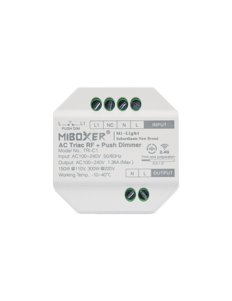 Variateur LED TRIAC + Télécommande RF 4 Zones MiBoxer