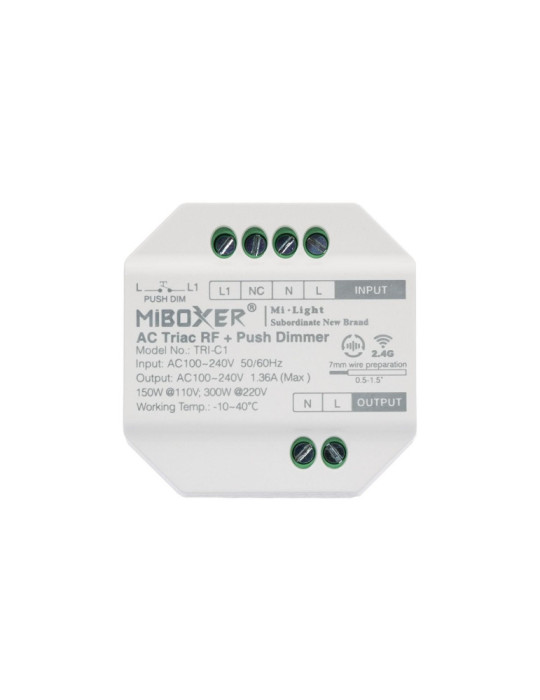 Variateur LED TRIAC + Télécommande RF 4 Zones MiBoxer