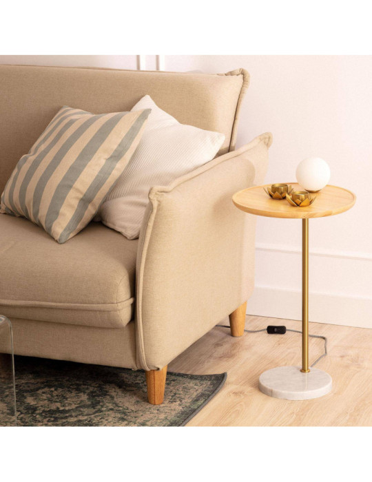 Lampe à Poser Bois et Verre Brandt