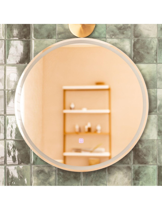 Miroir de Salle de Bain avec éclairage LED et Anti-buée Jizan Ø60 cm